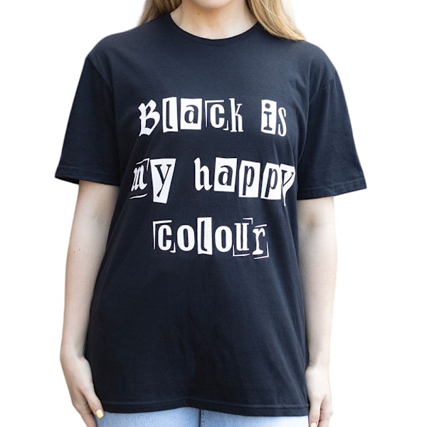 Something Different Unisex Vuxen Svart Är Min Glada Färg T-Shirt Black L