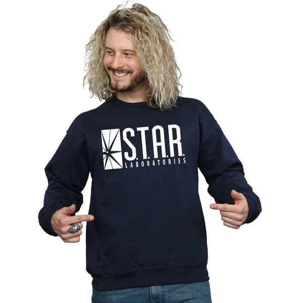 DC Comics Herr The Flash STAR Labs Tröja L Marinblå Navy Blue L