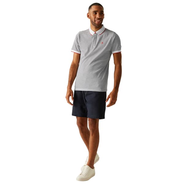 Regatta Tiver Randig Pikétröja för Herr S Vit/Marinblå White/Navy S