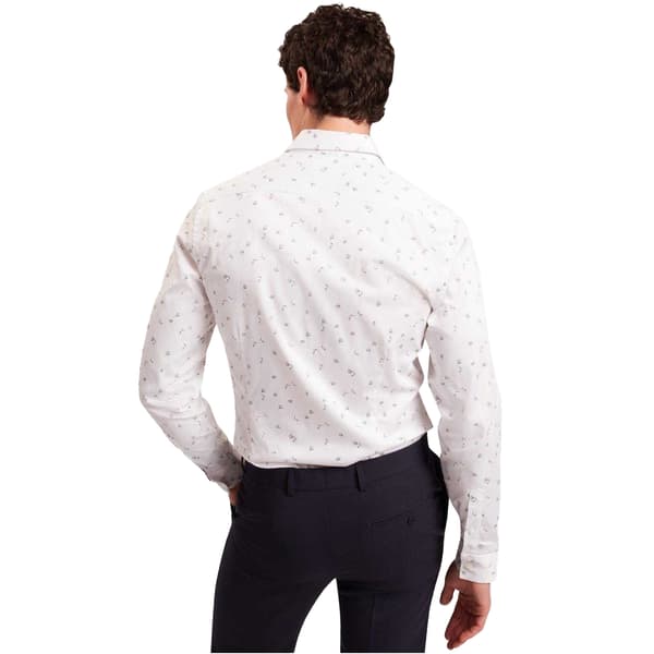 Ted Baker Herr Blommig Slim Långärmad Skjorta L Vit White L