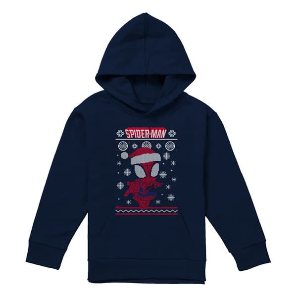 Spider-Man Barn/Kids Snowflake Pull Over Julhuvtröja Navy 7-8 Years
