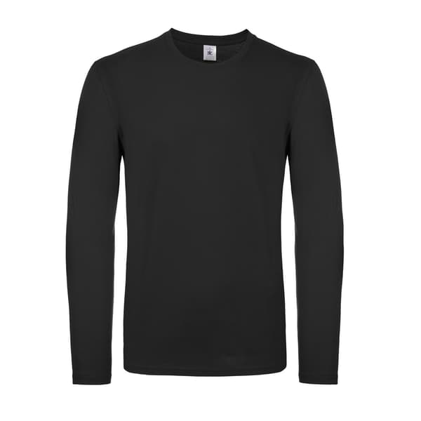 B&C Herr #E150 Långärmad T-shirt 3XL Svart Black 3XL