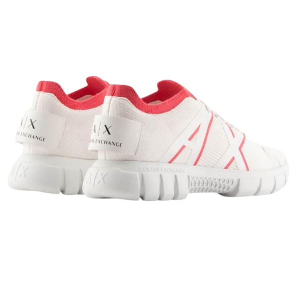 Armani Exchange Dam Kontrast Mesh Träningsskor 2 UK Vit White/Pink 2 UK