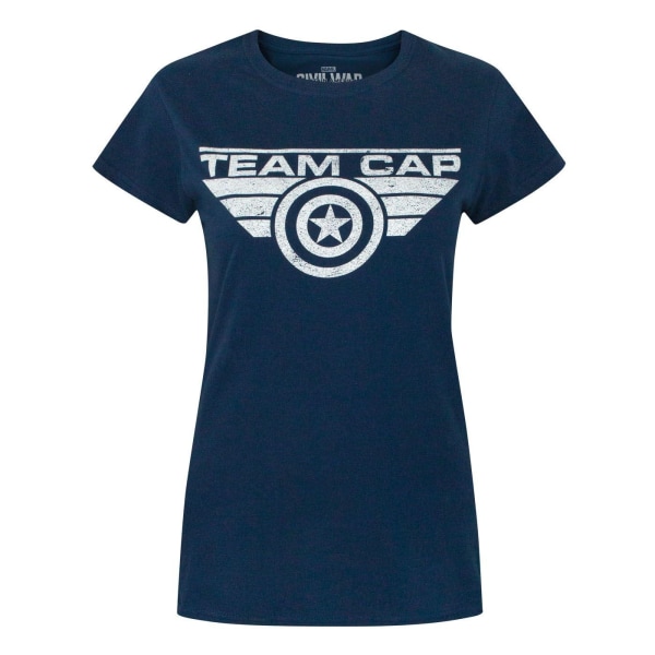 Captain America Womens/Ladies Civil War Team Cap Nödställd TS Blue XL