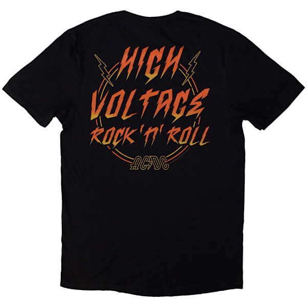 AC/DC Unisex Vuxen High Voltage Rock N Roll T-shirt med Tryck på Ryggen Black XXL