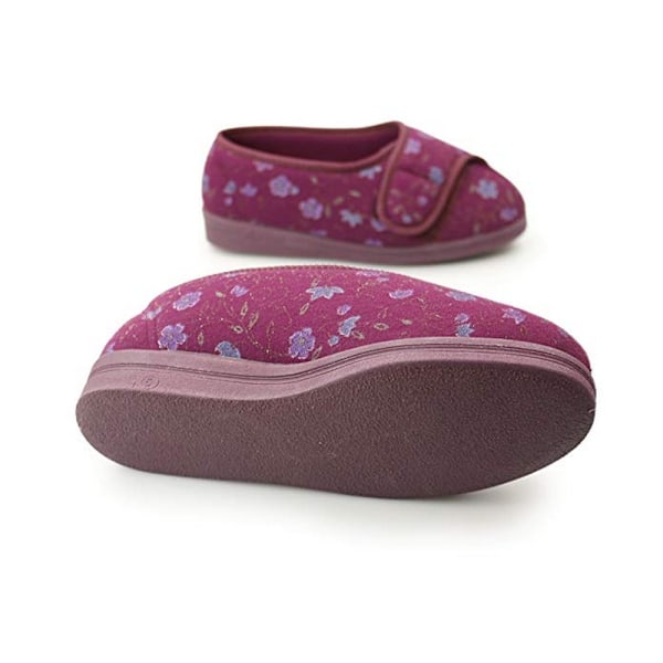 Comfylux Dam/Dam Davina Floral Superwide Tofflor 9 UK Vin Wine 9 UK