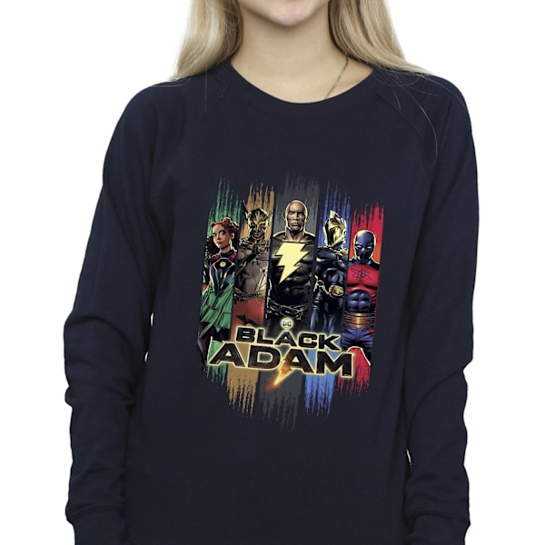 DC Comics Dam/Kvinnor Black Adam JSA Komplett Grupp Sweatshirt Navy Blue XXL