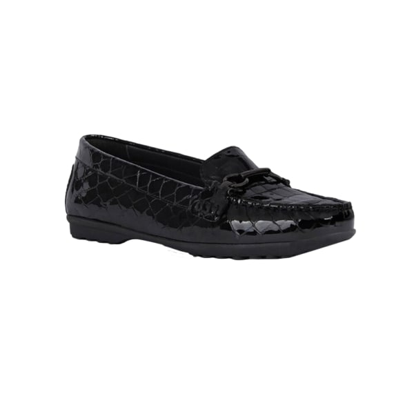Geox Dam/Dam Elidia Leather Loafers 7.5 UK Black Black 7.5 UK