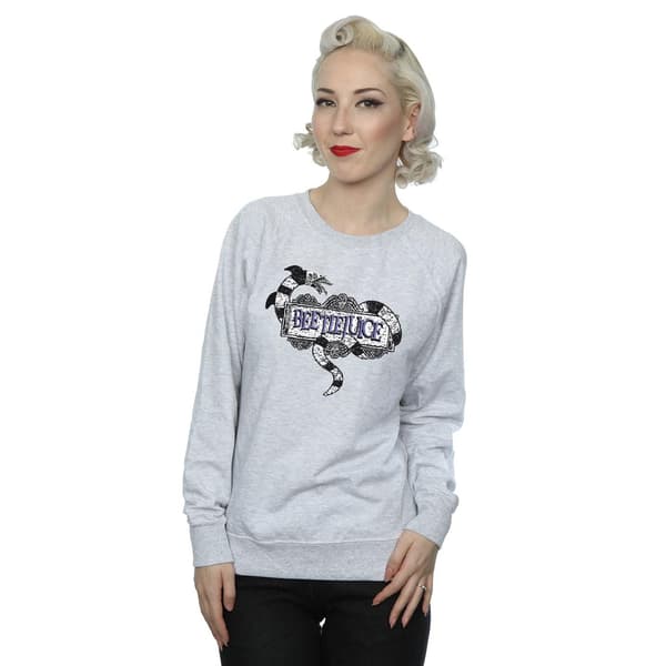 Beetlejuice Dam/Dam Sandworm Logotyp Tröja L Heather Grå Heather Grey L
