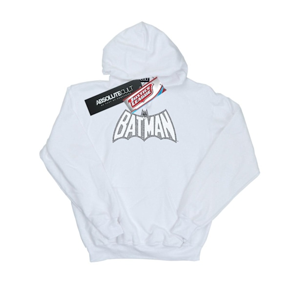 DC Comics Dam/Kvinnor Batman Retro Crackle Logo Hoodie M Vit White M