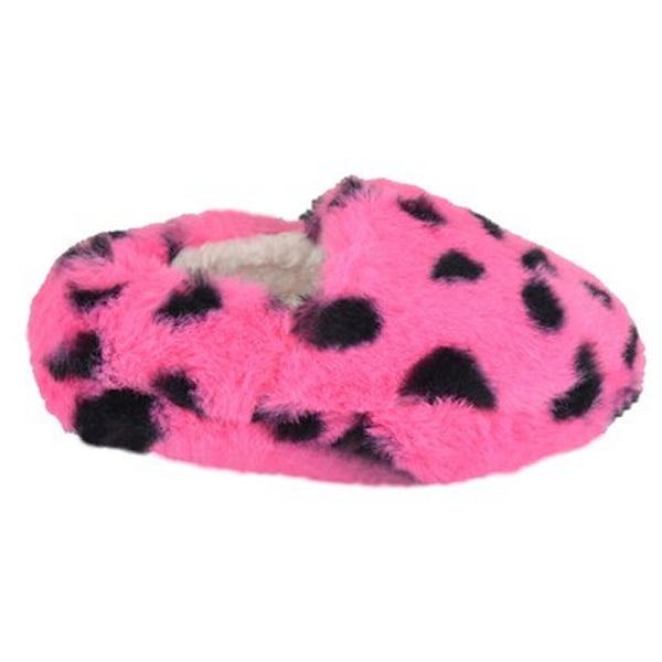 Slumberzzz Barn/Barn Leopard Print Tofflor 10 Barn UK P Pink/Black 10 Child UK