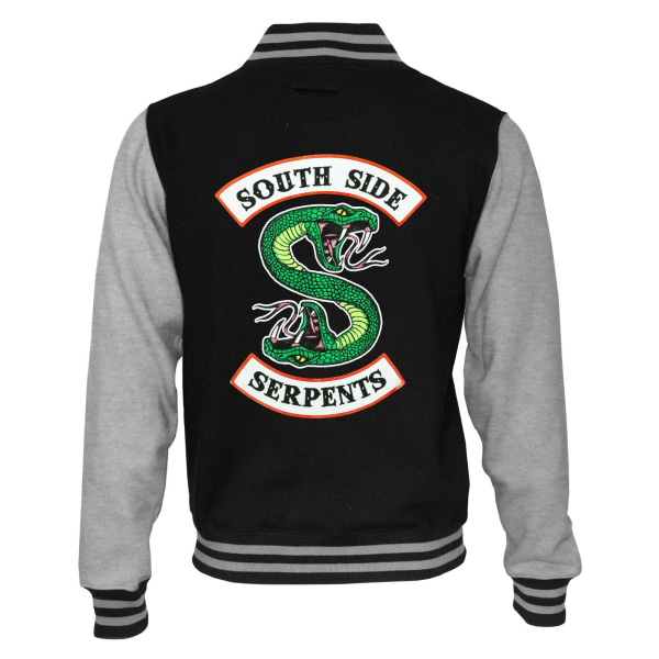 Riverdale Mens South Side Serpents Varsity Jacka L Svart/Heath Black/Heather Grey L