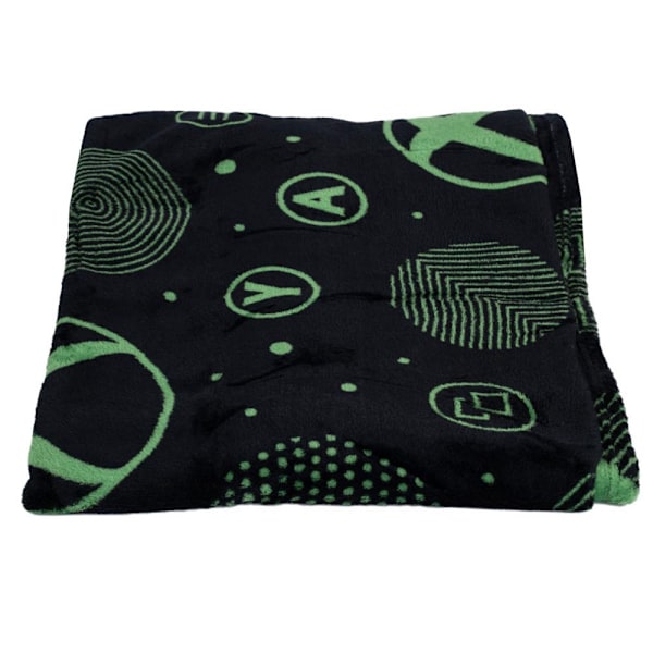 Xbox Ikonisk Fleece Logotak 150cm x 120cm Svart/Grön Black/Green 150cm x 120cm
