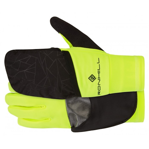 Ronhill Unisex Vuxen Wind Block Flip Up Handske L Svart/Fluorescerande Black/Fluorescent Yellow L