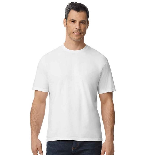 Gildan Herr Enfärgad Bomull Lätt T-shirt M Vit White M