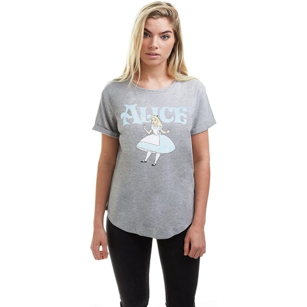 Alice In Wonderland T-shirt i bomull för dam/dam S Vintage Char Vintage Charcoal S