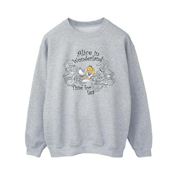 Disney Dam/Damer Alice I Spegellandet Tid För Te Sweatshirt Sports Grey L
