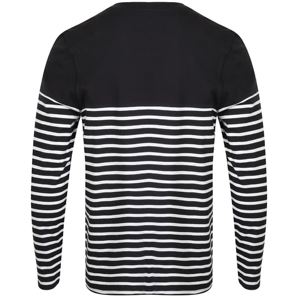 Front Row Herr Långärmad Breton Randig T-shirt M Marinblå/Vit Navy/White M