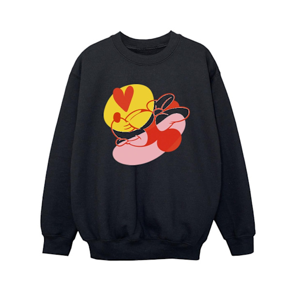 Disney Boys Minnie Mouse Tongue Heart Sweatshirt 9-11 år Bla Black 9-11 Years
