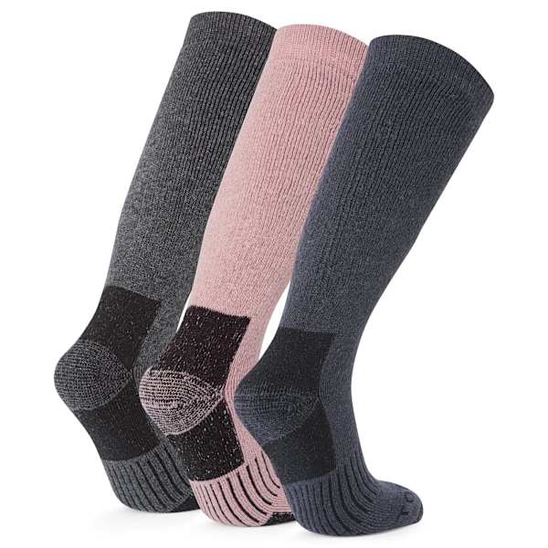 TOG24 Dam/Dam Villach Trekkingstrumpor (3-pack) 3 UK-5 U Dark Grey Marl/Faded Pink/Washed Bl 3 UK-5 UK