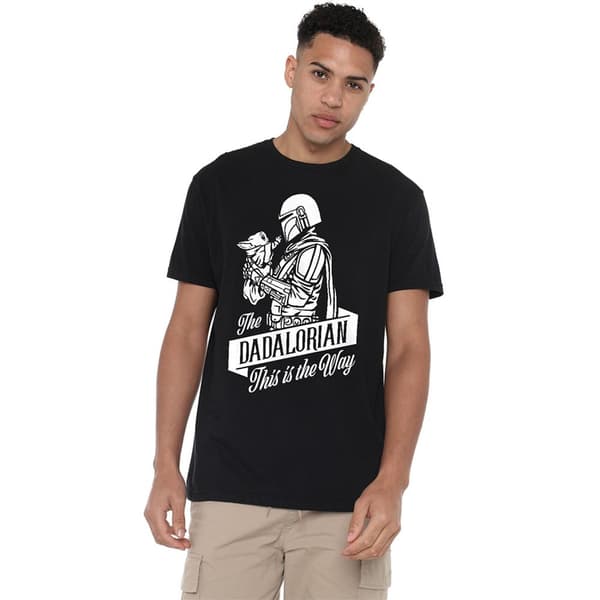 Star Wars Herr Dadalorian Ringspun Bomull Kortärmad Fars Black S