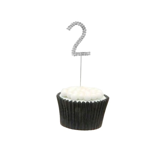 Apac Rhinestone 2nd Birthday Cake Topper One Size Silver Silver One Size