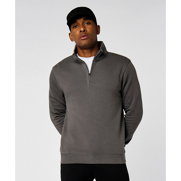 Kustom Kit Herr Quarter Zip Sweatshirt M Mörkgrå Dark Grey M