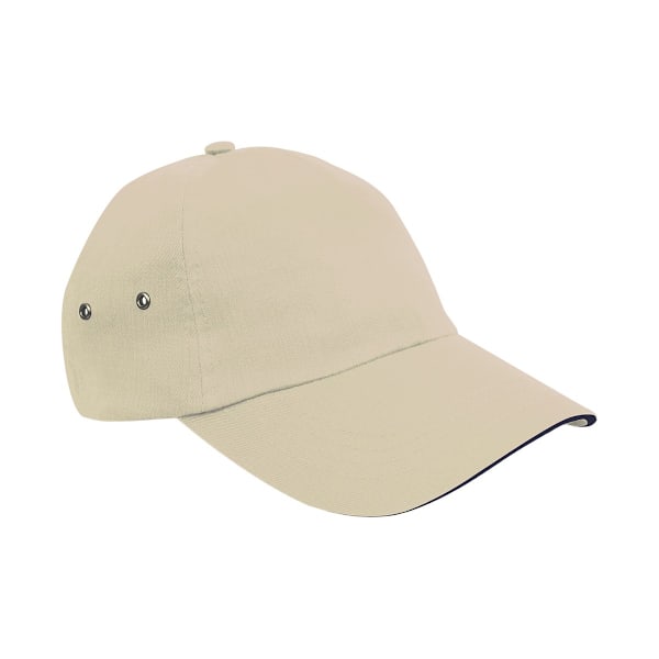 Result Headwear Unisex Vuxen Printers Plysch Bomull 5 Panel Cap Putty/Navy One Size