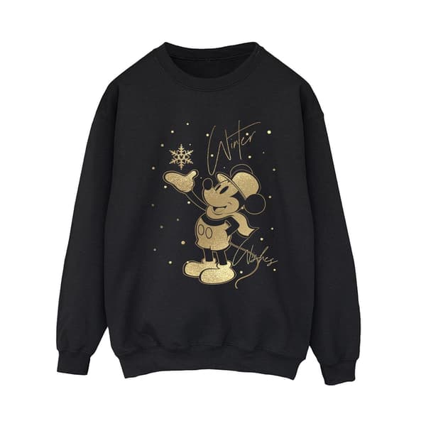 Disney Dam/Dam Vinterönskningar Musse Pigg Sweatshirt S Bl Black S
