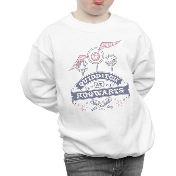 Harry Potter Pojkar Quidditch På Hogwarts Sweatshirt 5-6 År Vit White 5-6 Years