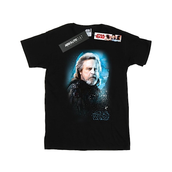 Star Wars Dam/Damer The Last Jedi Luke Skywalker Borstad Bomull Boyfriend T-Shirt S Svart Black S