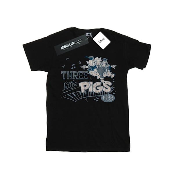 Disney Girls Three Little Pigs 1933 Bomull T-shirt 7-8 År Svart Black 7-8 Years