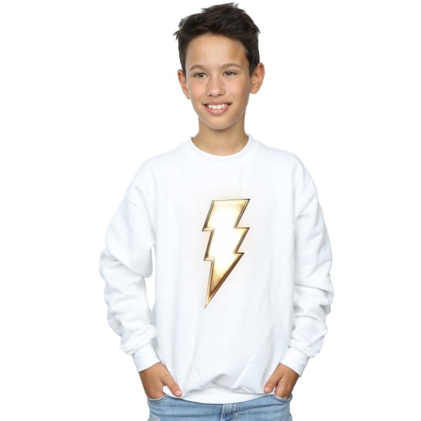 DC Comics Boys Shazam Bolt Logo Sweatshirt 7-8 år Vit White 7-8 Years