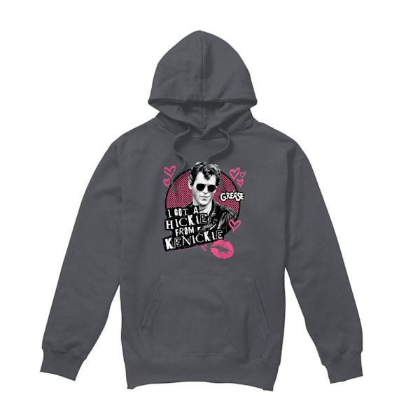 Grease Herr Kenickie Hoodie XXL Kolgrå Charcoal XXL
