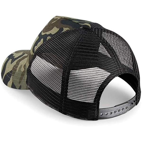 Beechfield Retro Camouflage Snapback Trucker Cap (2-pack) On Jungle Camo One Size