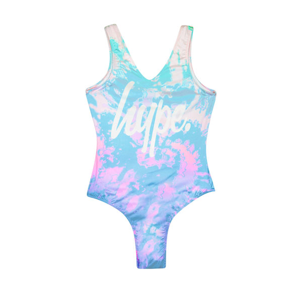 Hype Girls Pastel Tie Dye One Piece Swimsuit 14 Years Multicolo Multicoloured 14 Years