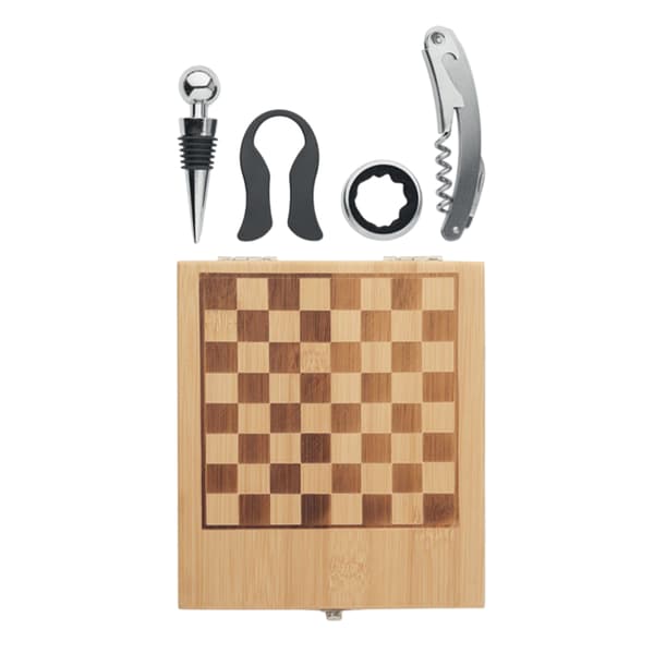 MidOcean Chesset Schackbräde i Bambu & Vinset One Size Trä Wood One Size