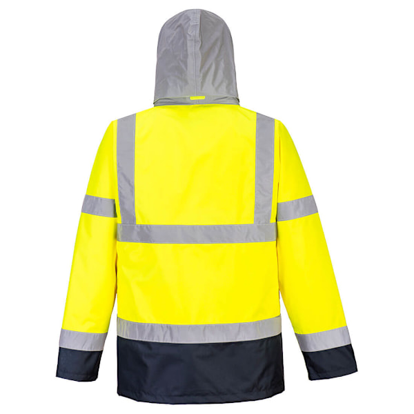 Portwest Hi-Vis 4-i-1 Trafikjacka för Herr L Gul/Marinblå Yellow/Navy L