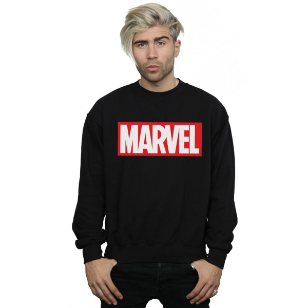 Marvel Comics Herr Klassisk Logotyp Sweatshirt 4XL Svart Black 4XL