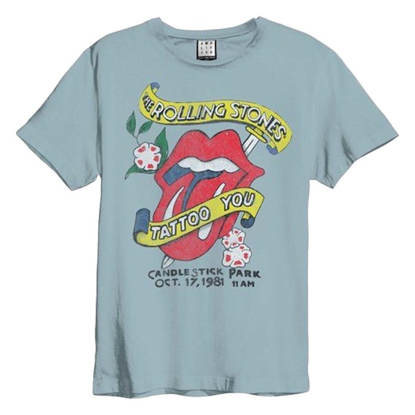 Amplified Unisex Adult Tattoo The Rolling Stones T-Shirt S Stra Strange Blue S