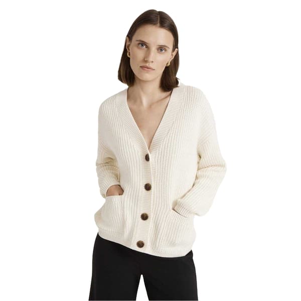 Finery Dam Estella V-ringad Långärmad Kofta 12 UK Ivory 12 UK