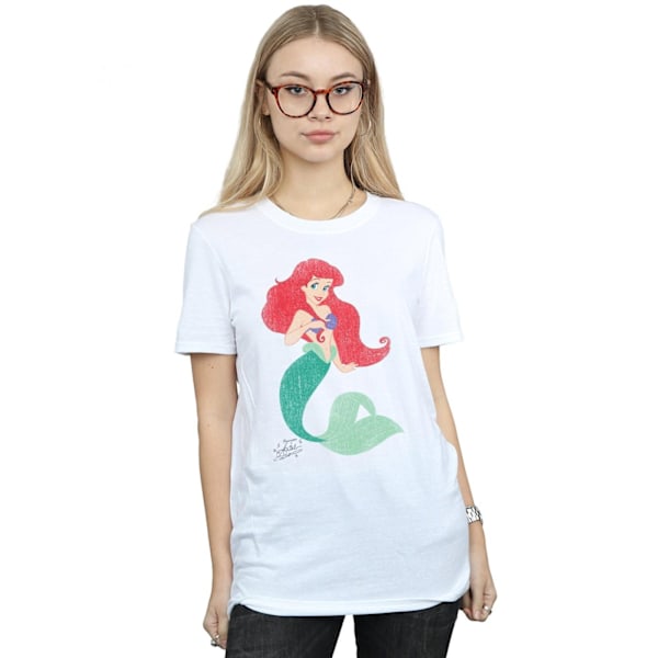 The Little Mermaid Damtröja för kvinnor/damer Ariel i bomull White M