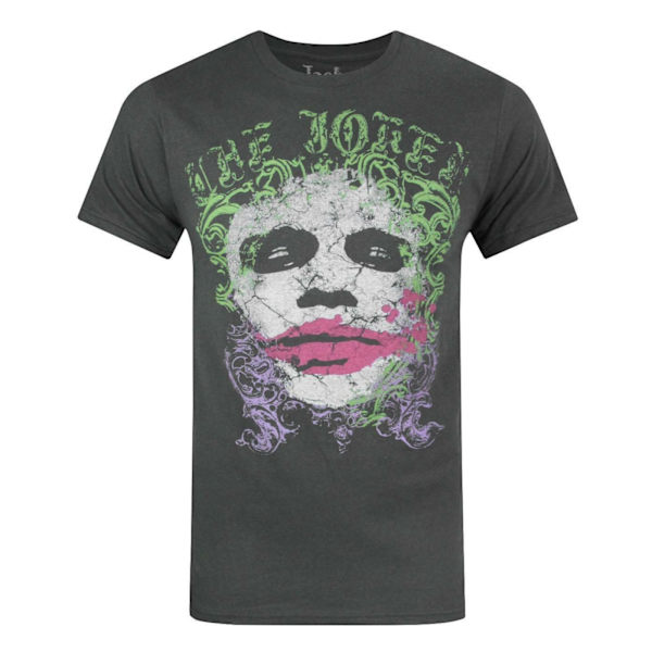 Jack Of All Trades Herr Distressed Face The Joker T-Shirt S Cha Charcoal S