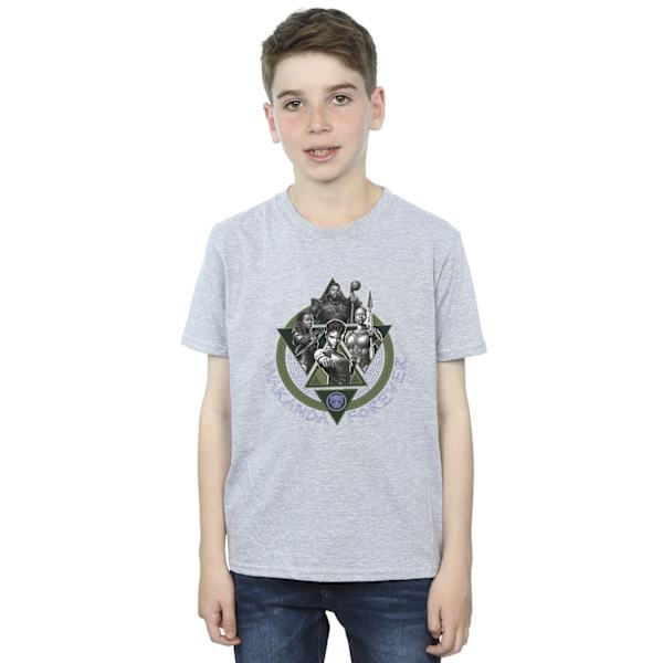 Marvel Boys Black Panther Wakanda Forever Group Ring Pose T-shirt Sports Grey 12-13 Years