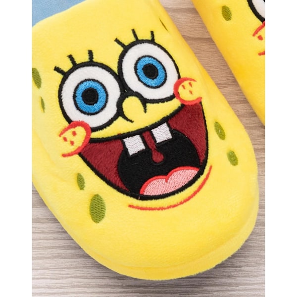 SpongeBob SquarePants Unisex Vuxen Kontrasttofflor 7 UK-8 UK Yellow/Blue 7 UK-8 UK