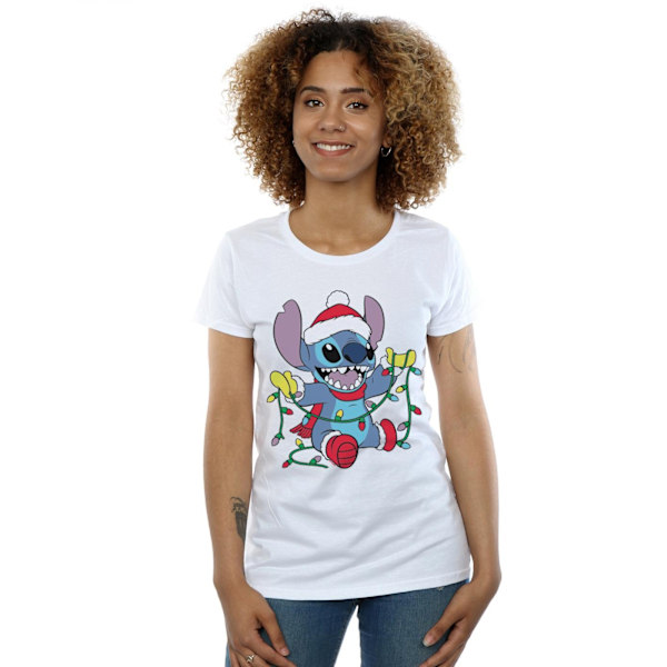 Disney Dam/Kvinnor Lilo Och Stitch Julbelysning Bomull T- White S