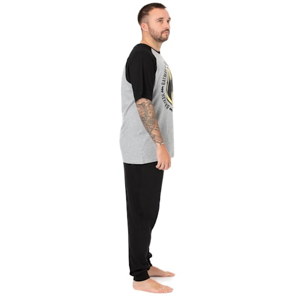 Batman Herr Logotyp Lång Pyjamas Set S Grå/Svart Grey/Black S