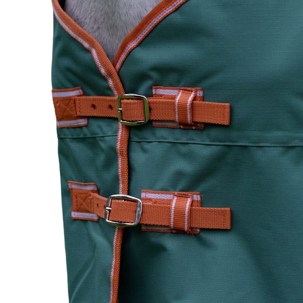 Weatherbeeta Comfitec Tyro Plus Combo Neck Lättvikts Hästtäcke Green/Burnt Orange/White 5´ 3