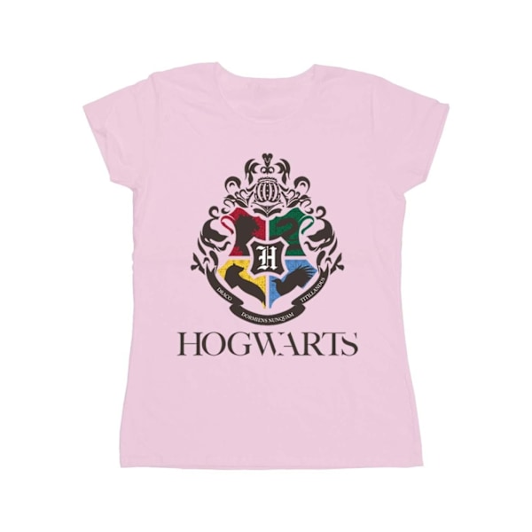 Harry Potter Dam/Dam Hogwarts Crest Bomull T-shirt XL Bab Baby Pink XL