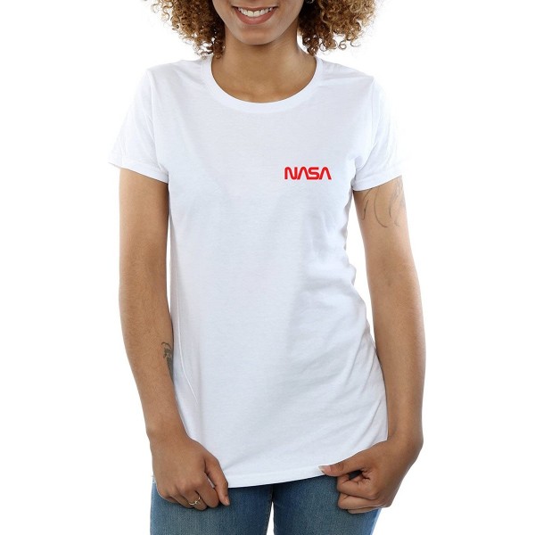 NASA T-shirt med logotyp bomull för damer/damer L Vit/röd White/Red L